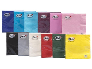 Serwetki  POL-MAK Maki Lunch Unicolour 33cm 20szt. MIX MAKI Unicolour SLCOMIX [opakowanie=12szt]