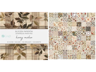 BLOCZEK PAPIER�W 8 X 8 CM, 100 KARTEK - HONEY MOCHA