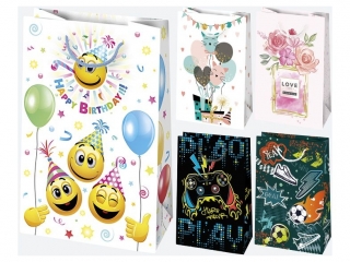 Torebka Ozdobna T3 160x240x70 Ogólne zest. 43 Młodzieżowe Balony, chłopak dziewczyna, Mix a10