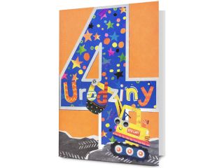 Kartka urodzinowa dla dzieci PAN DRAGON HM 200-3373 Dla ch�opca, Cyfra "4"
