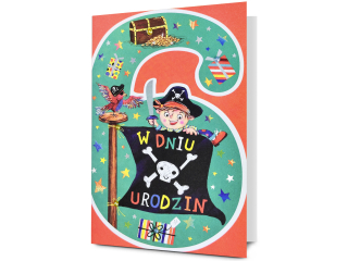 Kartka urodzinowa dla dzieci PAN DRAGON HM 200-3375 Dla chłopca, Cyfra "6"