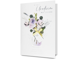 Kartka urodzinowa PAN DRAGON HM 200-2929 Kwiaty akwarelowe