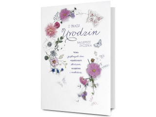 Kartka urodzinowa PAN DRAGON HM 200-2928 Kwiatki i Motyle