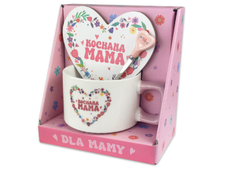 Zestaw prezentowy PAN DRAGON Mama - Kubek, �y�eczka, podstawka