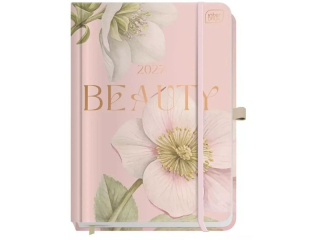 Kalendarz ksi��kowy A5 192 Beauty Metallic z kieszonk� + zadrukowany �rodek Anemone 2027