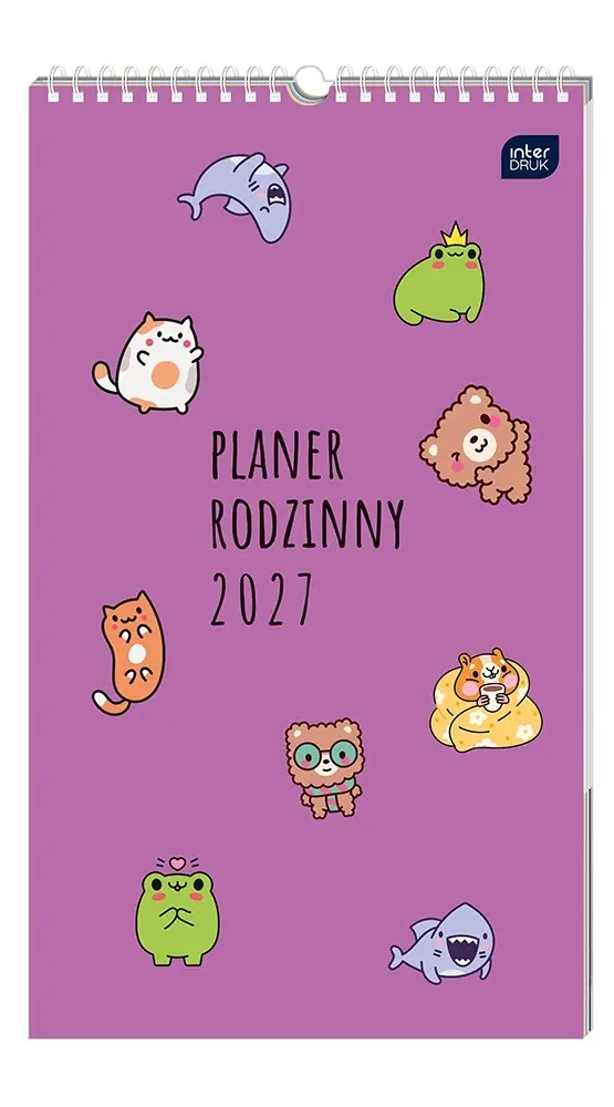 Kalendarz planner rodzinny 25x43 cm Kawaii 2027