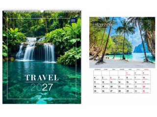 Kalendarz �cienny planszowy 33,5x40 cm Travel 2027