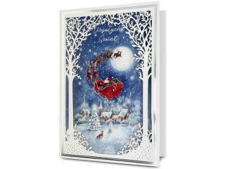 Kartka �wi�teczna PAN DRAGON HM 100-1168 Wycinane, Sanie Miko�aja