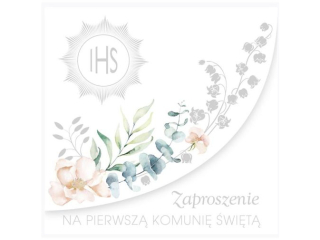 Zaproszenie kwadrat ZKW 120x120 z kopert� POL-MAK 10szt. Komunia ZKW_KOM_62161