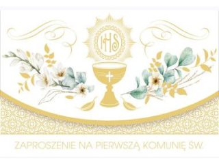 Zaproszenie sk�adane ZS 160x95 z kopert� POL-MAK 10szt. Komunia ZS_KOM_62533