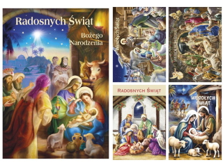 Laurka z brokatem i opłatkiem B6BO 117x167 z kopertą  POL-MAK GWIAZDKA B6BO_GWRL_280