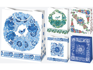 Torebka ozdobna POL-MAK 10szt. T4_OG_123 190x230x105 OG�LNA Folk - Fajans, Kwiaty