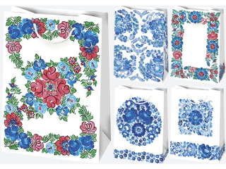 Torebka ozdobna POL-MAK 10szt. T5_OG_218 230x320x110 OG�LNA Folk - Fajans, Kwiaty