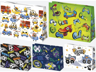 Torebka ozdobna POL-MAK 10szt. T6_OG_55 300x230x100 Dzieci�ce wzory ch�opiec