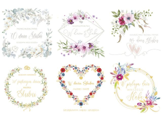 Laurka kwadrat LKW 150x150 mm z kopertą POL MAK Ślub LKW_SL_807