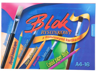 Blok rysunkowy kolorowy A4 16k. 80g KRESKA HURT