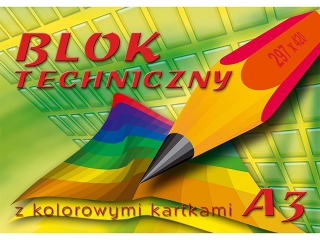Blok techniczny kolorowy A3 10k. KRESKA