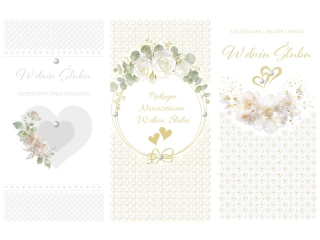 Laurka Lux Edition DLUX 105x210 Ślub zest. 821 Kwiaty - Grafika, Jasne, Akwarela, Tłoczenie