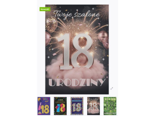 Laurka extra B6X 117x167 z kopert�  POL-MAK Urodziny 18 B6X_UR18_836 [opakowanie=25szt]