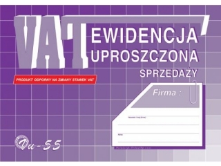 Druk-ewidencja VAT uproszczona Vu55