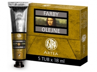 Farby olejne 18ml 5szt ugier zoty