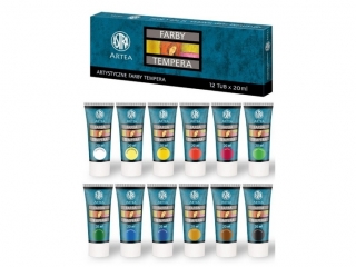 Farby Tempera ASTRA 12 kolorw 20ml