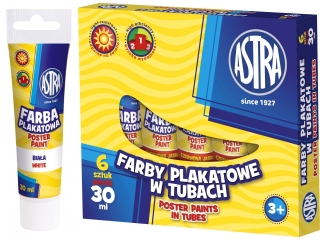 Farby plakatowe w tubie ASTRA 30ml - biaa