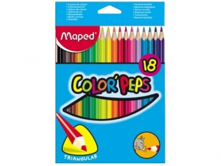 Kredki trójkątne MAPED (83218)18 kolorów cienkie