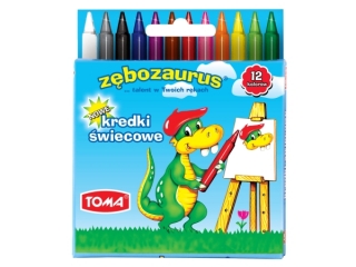 Kredki wiecowe TOMA 12 kolorw Zbozaurus TO-558