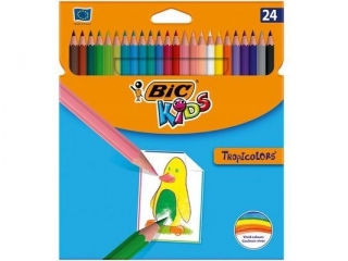 Kredki BIC Tropicolors cienkie 24 kolory HURT