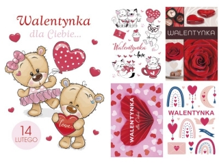 Kartki laurka Walentynki brokat (B6B)
