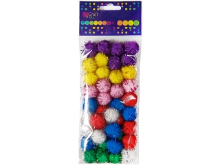 Pompony poliestrowe DPCRAFT mix - metalizowane 40szt.