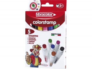 Pisaki - pieczątki 5 kolorów FIBRACOLOR Colorstamp
