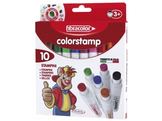 Pisaki - pieczątki 10 kolorów FIBRACOLOR Colorstamp