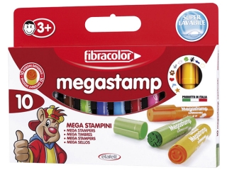 Pisaki - piecz±tki 10 kolorów FIBRACOLOR Mega Stamp