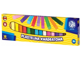 Plastelina 18 kolorw ASTRA kwadratowa