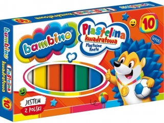 Plastelina BAMBINO 10 kolorów kwadratowa