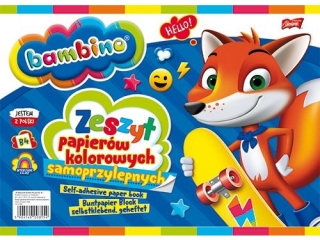 Zeszyt papierów kolorowych samoprzylepnych B4 8k. BAMBINO