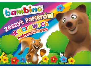 Zeszyt papierw kolorowych nabyszczany A4 10k. BAMBINO